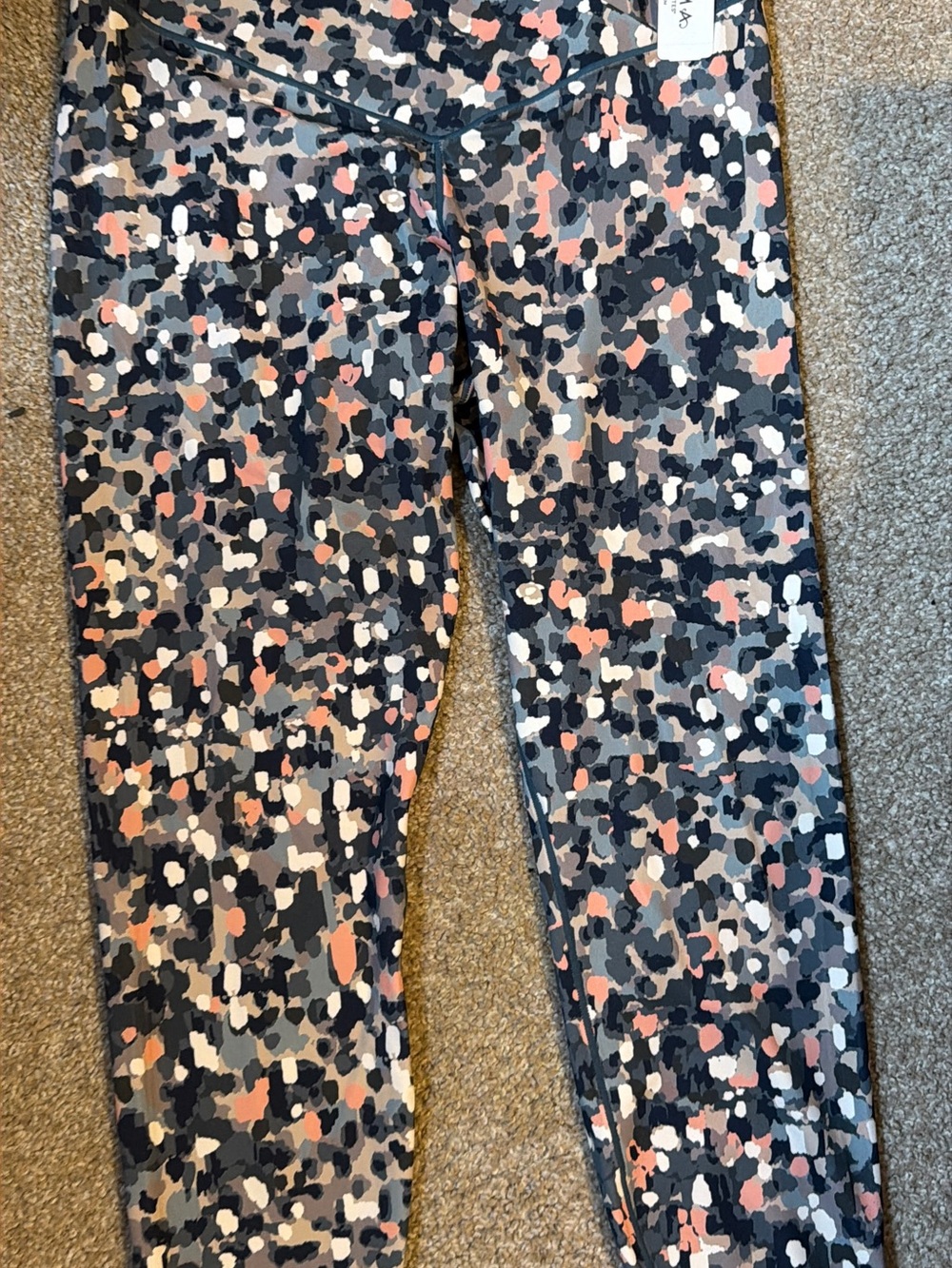Soma Speckled Print Leggings in Navy, Gray & Pink